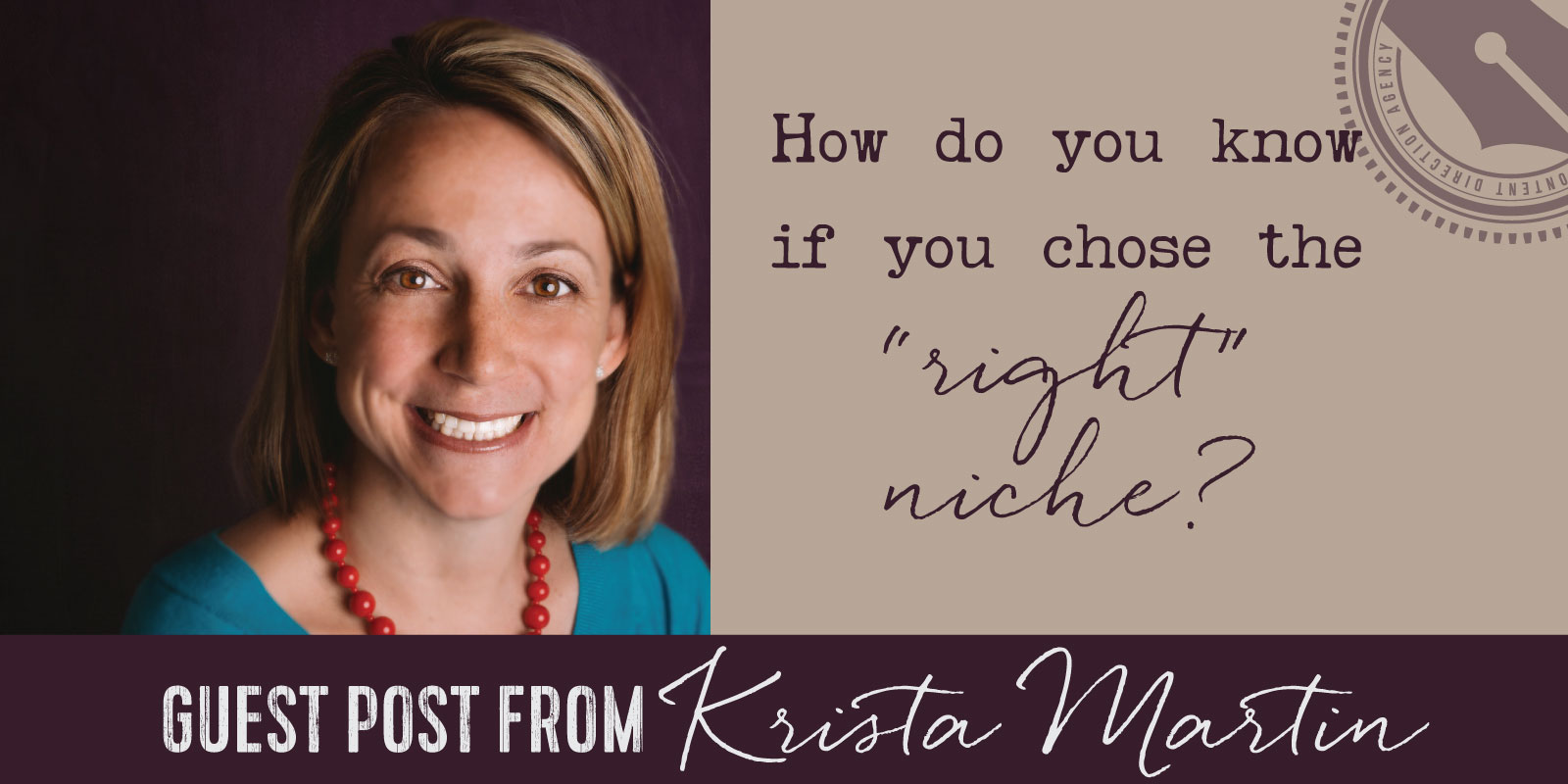 choose the right niche with Krista Martin